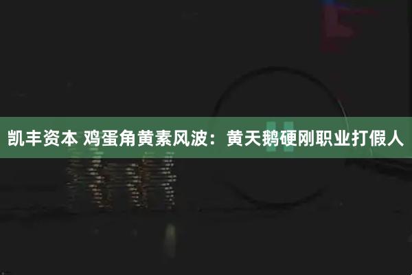 凯丰资本 鸡蛋角黄素风波：黄天鹅硬刚职业打假人